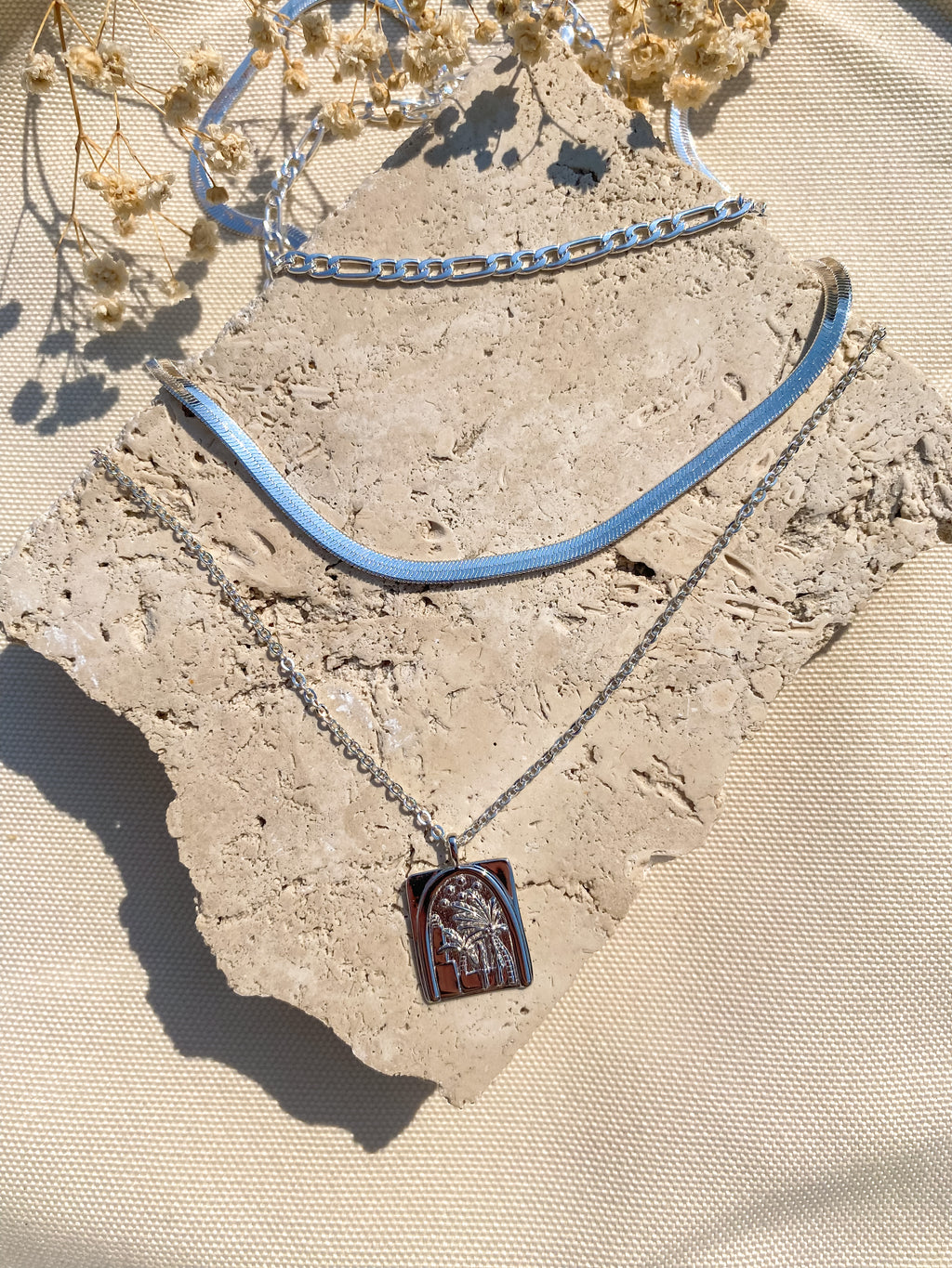 Palm Tree Pendant Necklace | Sterling Silver