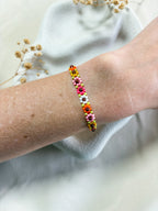 Colourful Beaded Flower Bracelet
