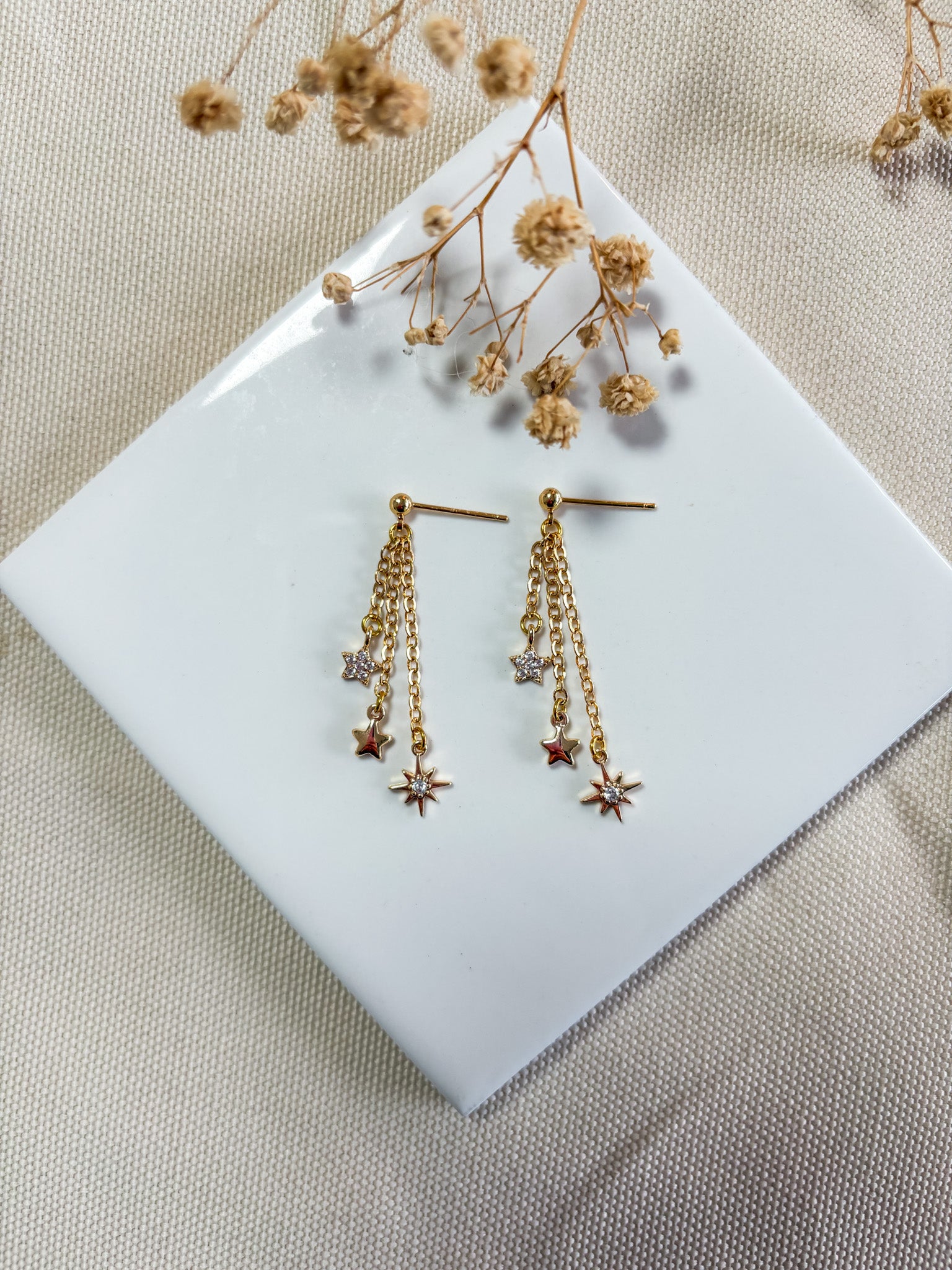 18k Gold Stardust Dangles