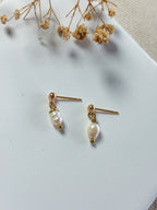 18k Gold Pearl Mini Dangles