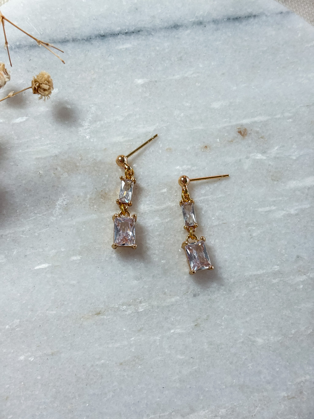 Rectangle Cubic Zirconia Dangles