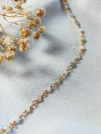 Gemstone Wire Wrapped Necklace | 18k Gold Plated