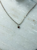 Red Heart Mini Earrings | Sterling Silver