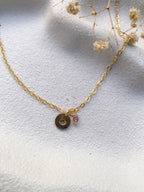 Stamped Birth Flower Necklace | Gold Filled