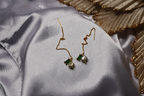 Green Cubic Zirconia Threaders with Pearl