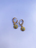 Sun Huggies with Coloured Cubic Zirconia Stone
