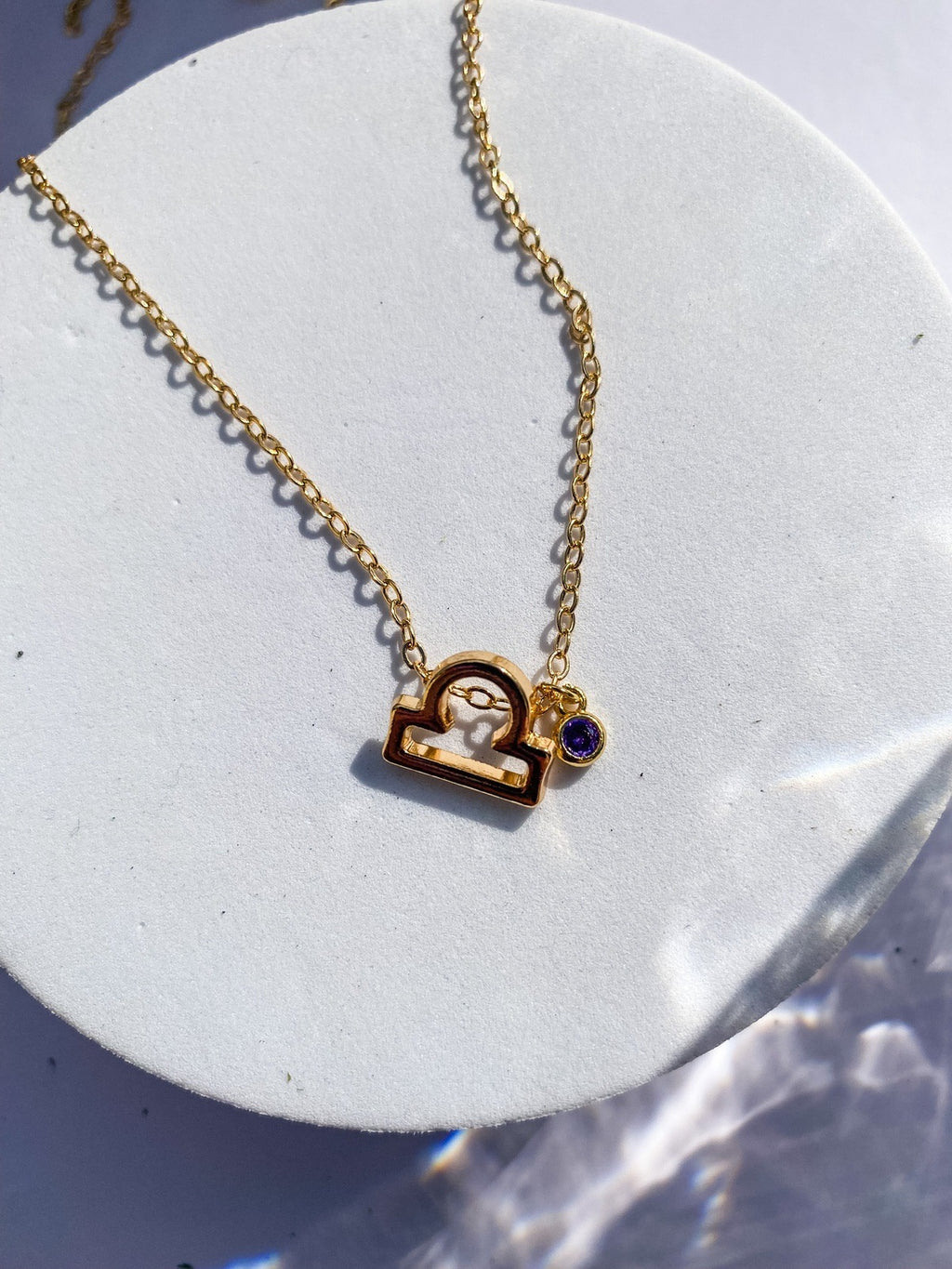 18k Gold Zodiac Symbol With Charm Necklace