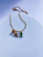 18k Gold Zodiac Symbol With Charm Necklace