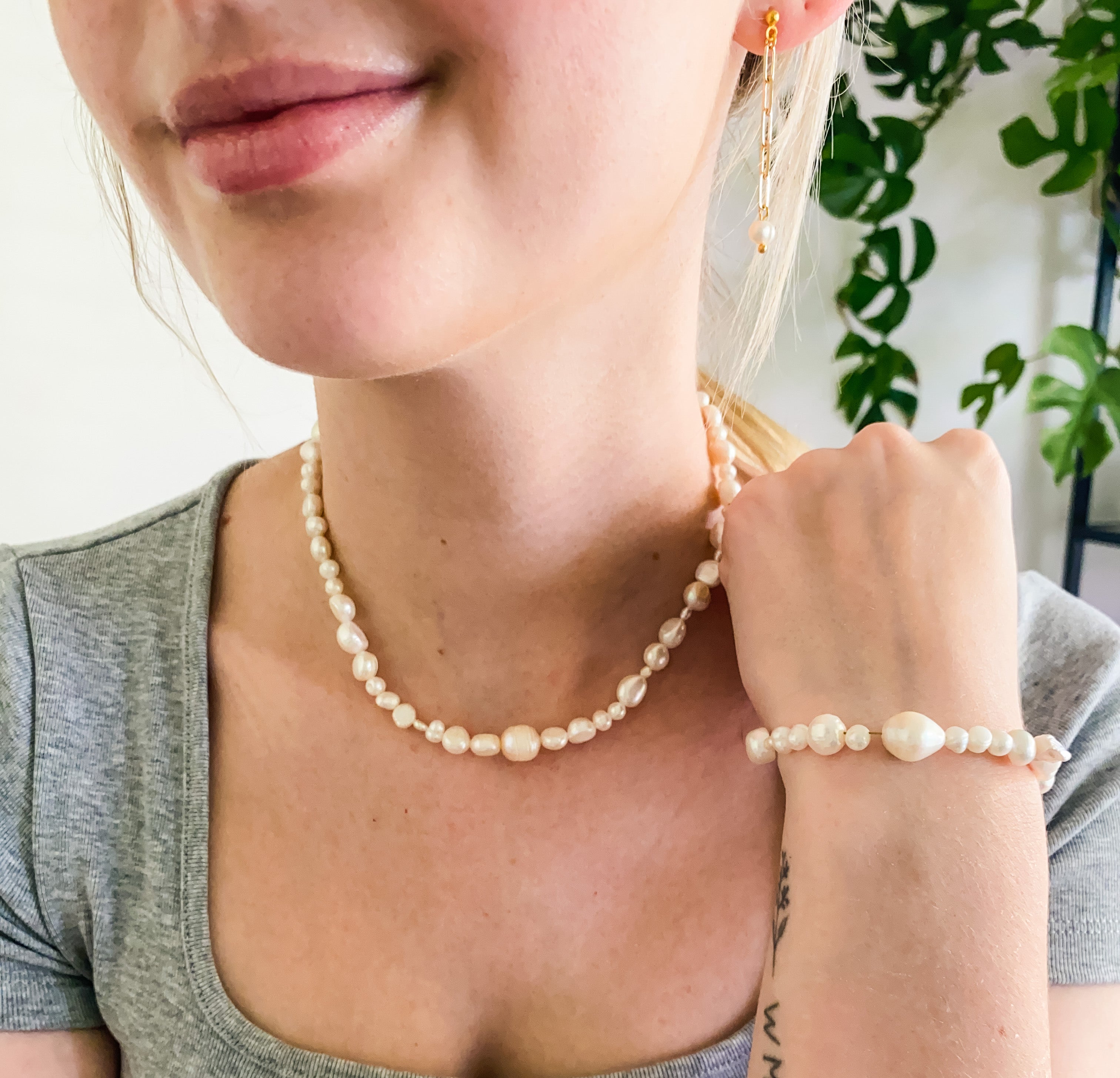 Asymmetric Freshwater Pearl Bracelet