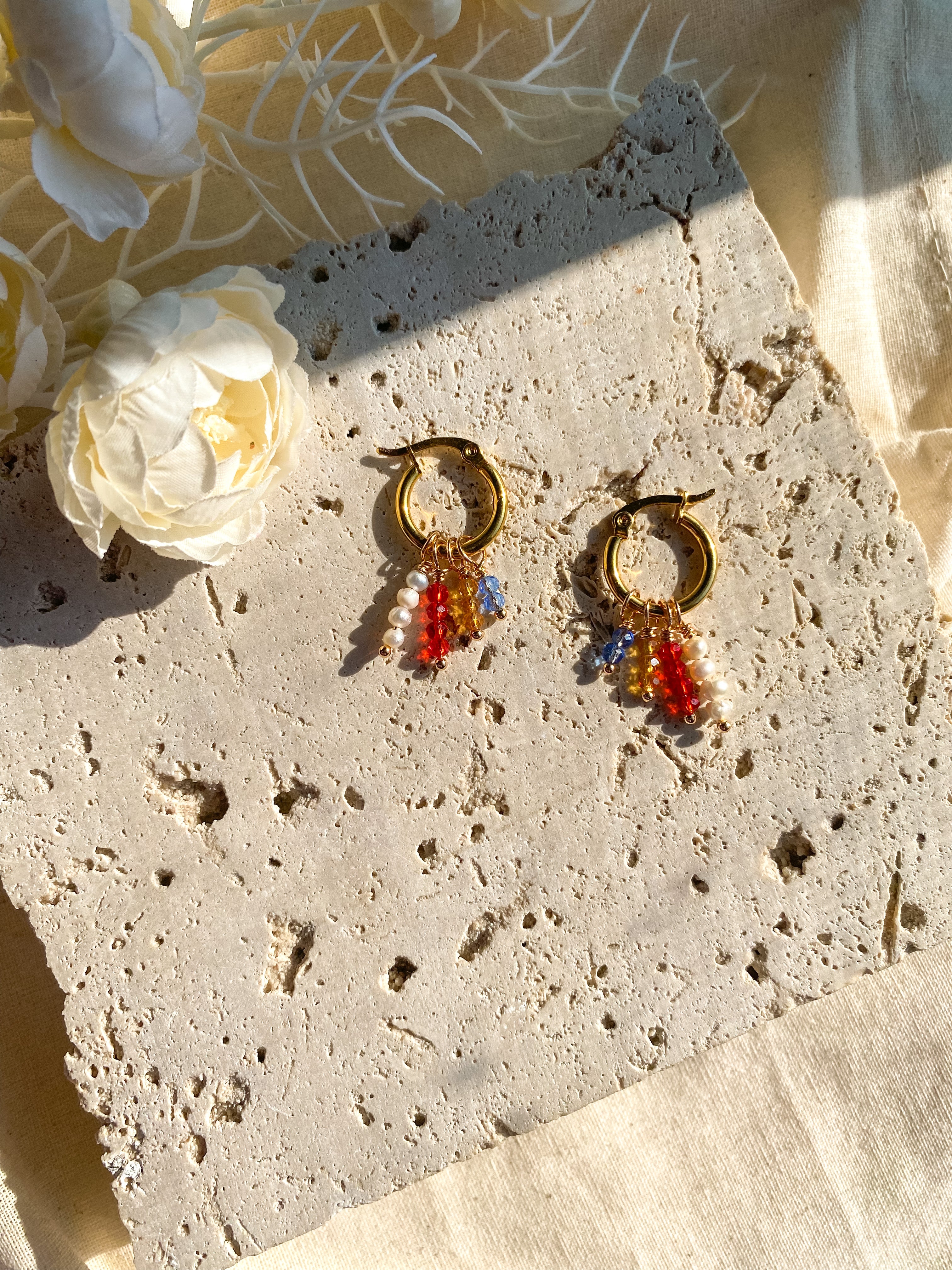 Snow White Hoop Earrings
