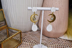 Cubic Zirconia Moon Tear Drop Dangles
