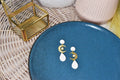 Cubic Zirconia Moon Tear Drop Dangles